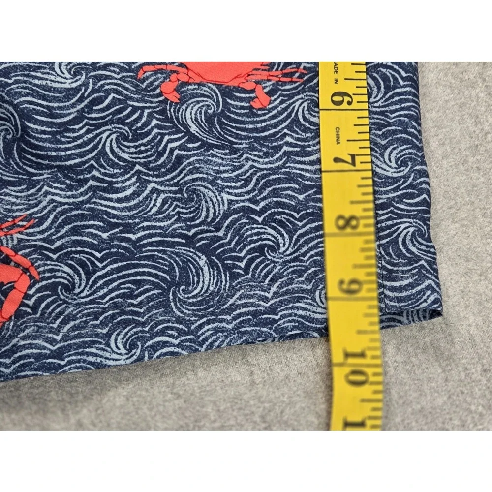 OLD NAVY Swim Trunks XL Red Crabs Nautical Mesh Pockets Elastic Tie Waist NEW